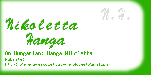 nikoletta hanga business card